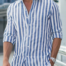 [PAGUE 1 LEVE 2] Camisa de Linho Masculina Listrada